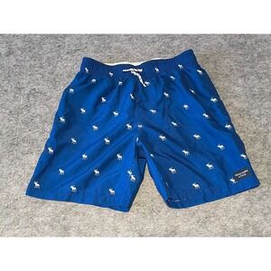 Abercrombie Fitch Shorts/Swimtrunks Child's Size 13/14 Blue Moose pattern